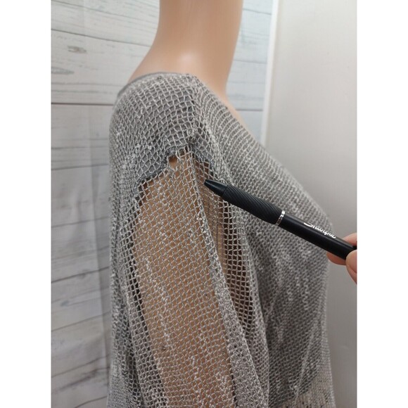 Krazy Kat Gray Ivory Floral 3/4 Puff Sleeve Popover Tunic Top Womens 2X - Picture 5 of 11